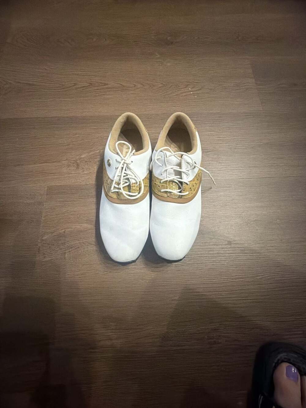 Women’s FootJoy Golf Shoes White Tan Size 7.5M